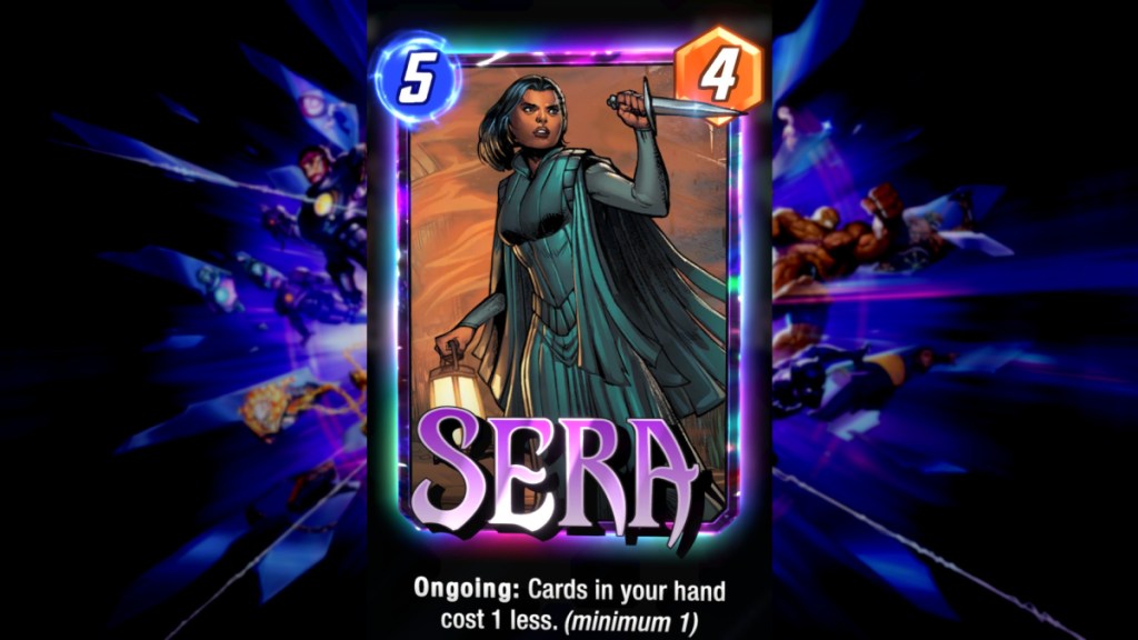 Sera's Ongoing card in Marvel Snap.