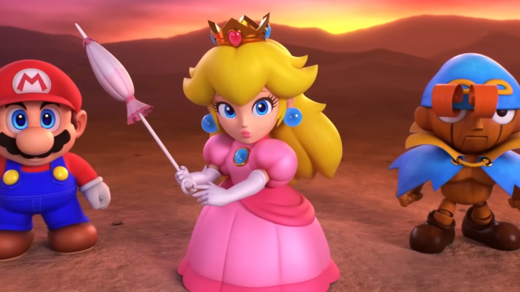 Mario and Peach in Super Mario RPG. This image is part of an article about the best JRPGs of 2023.
