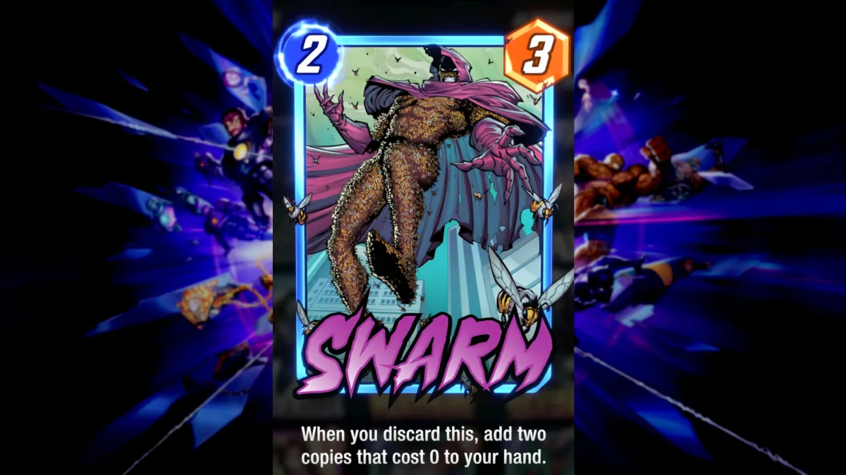 Swarm's discard card in Marvel Snap.