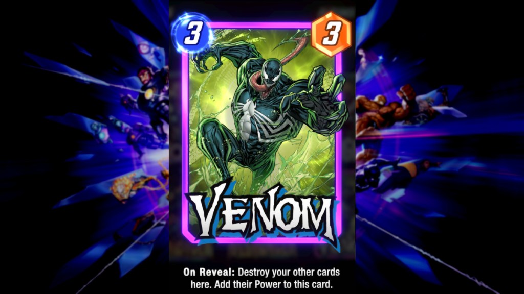 Venom's Destroy card in Marvel Snap.
