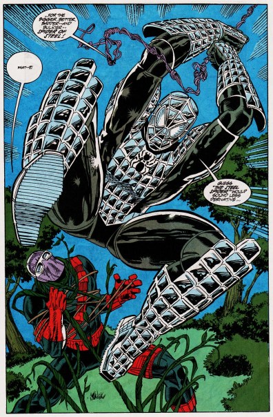 The Steel Spider in Marvel Comics. This image is part of an article about 7 obscure moments in Marvel history that were immortalized in video games.