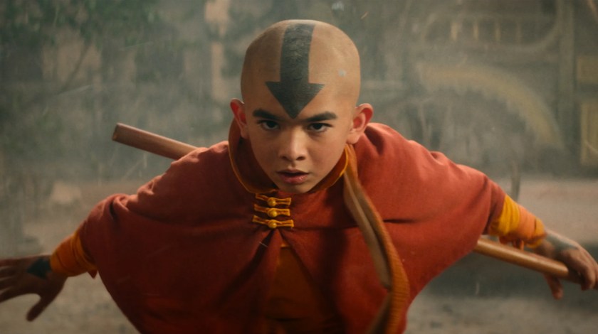 Gordon Cormier stars as Aang in a still from Avatar: The Last Airbender