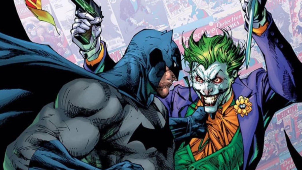 Jim Lee artwork of Batman fighting the Joker