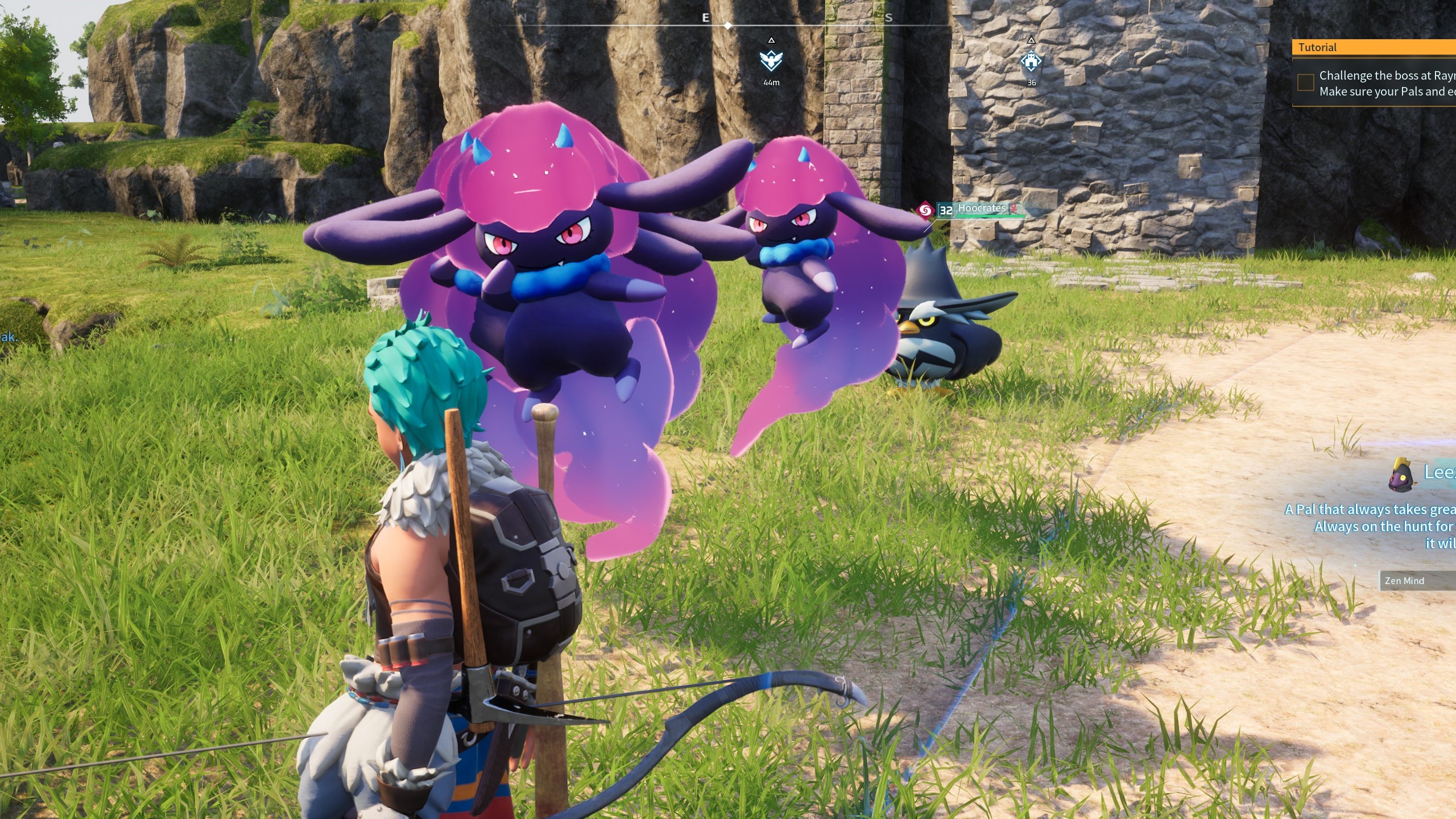 A player and several Daedream. This image is part of an article about how to fix the Palworld "Session Search" error.