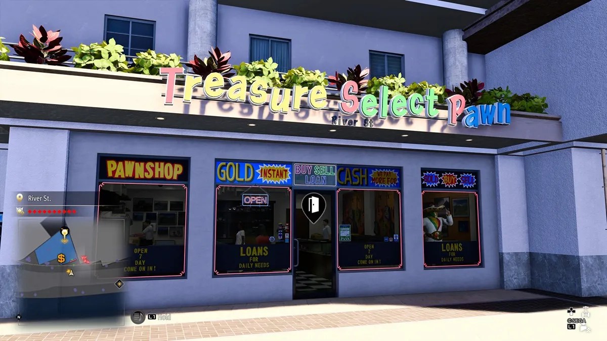 A Pawn Shop in Like a Dragon: Infinite Wealth. This image is part of an article about the best ways to farm money in Like a Dragon: Infinite Wealth.