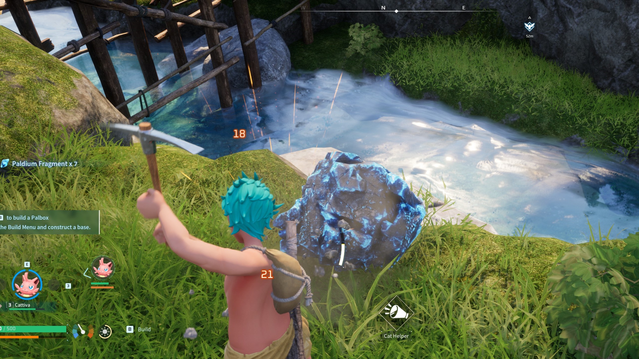 Удар о камень в Palworld.