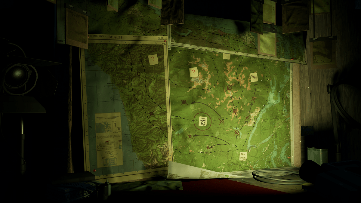 A map in Pacific Drive.