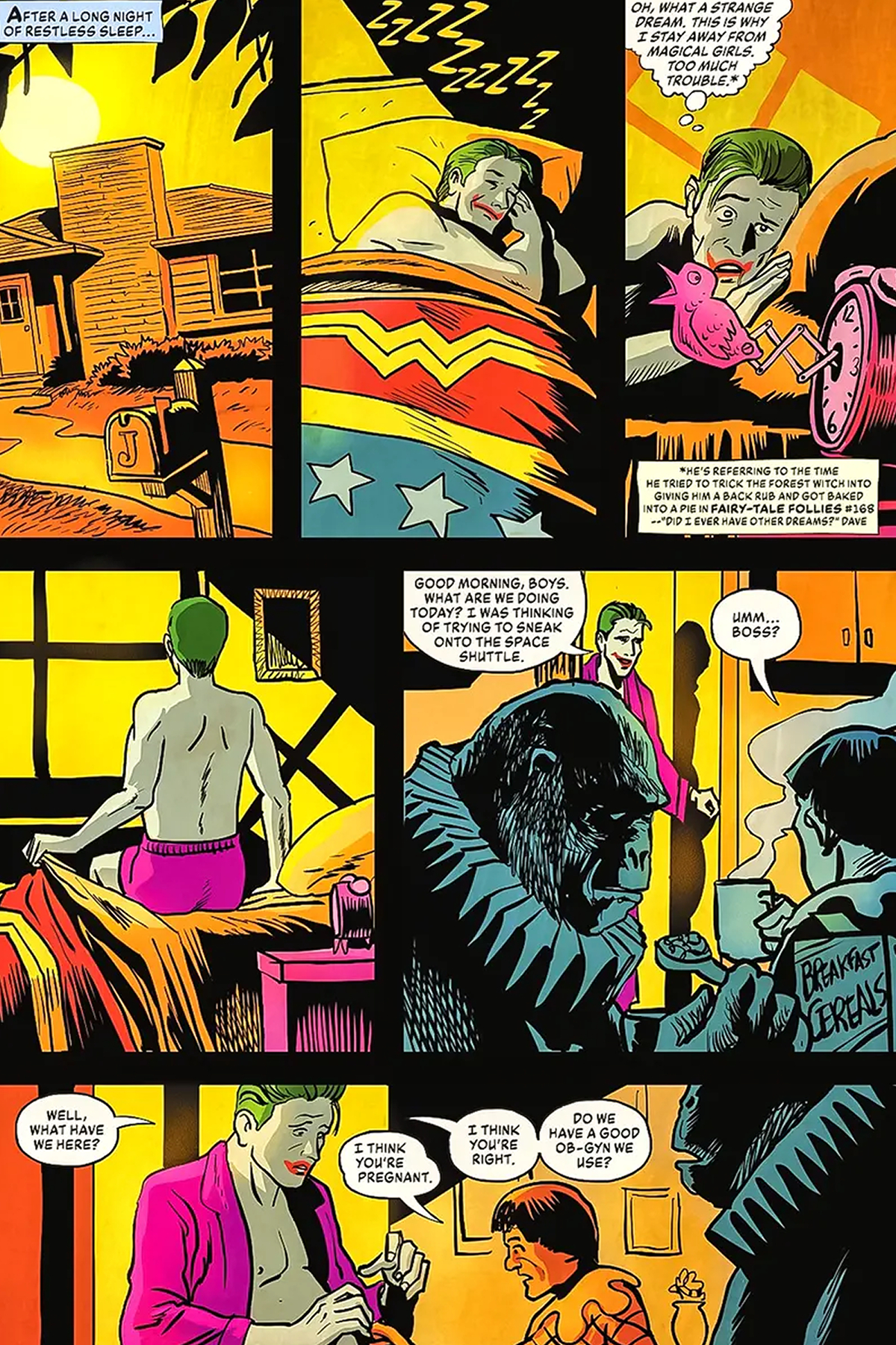 Joker wakes up pregnant in "Knocked Upside Down!"