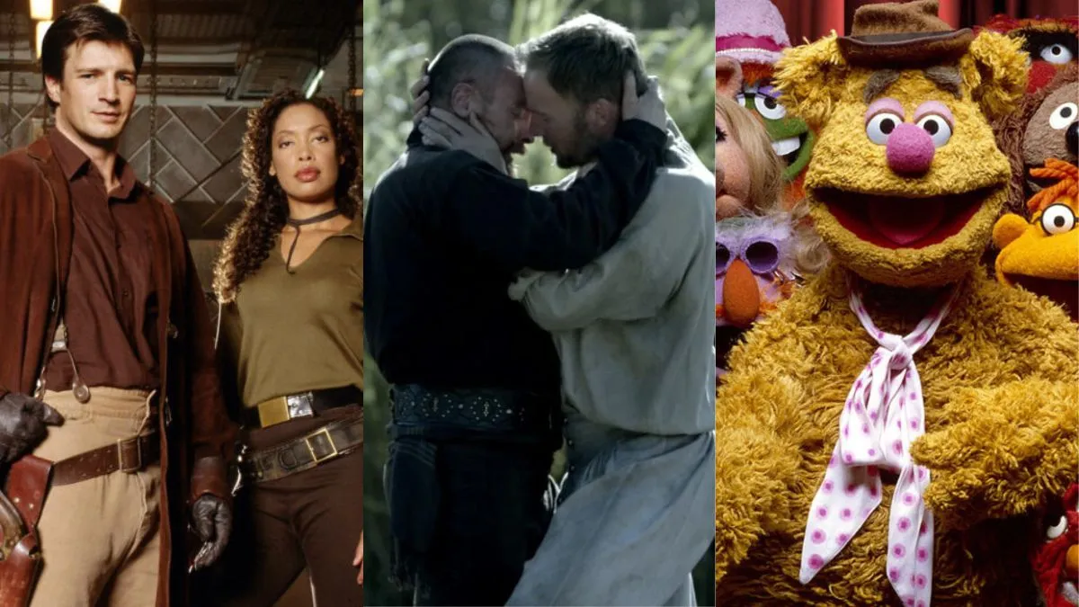 Split image of Firefly and the Muppets.  This image is part of an article about shows to watch if you love Max's Our Flag Means Death.