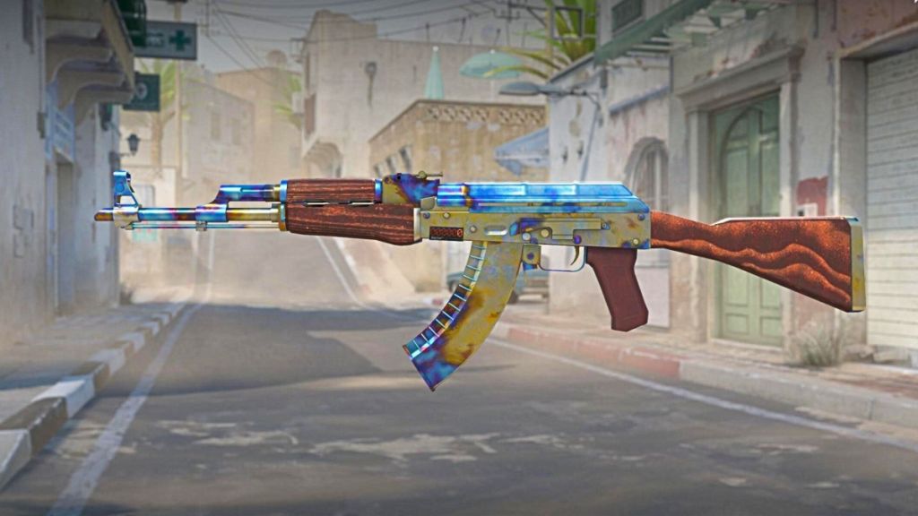 Un AK-47 de un millón de dólares en Counter Strike 2 (CS2).  Esta imagen es parte de un artículo sobre las máscaras más caras jamás vistas en Counter-Strike 2 (CS2).