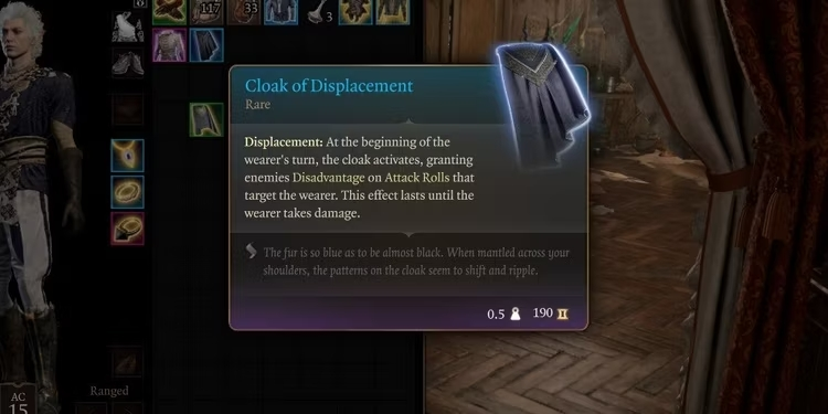 The Cloak of Displacement in Baldur's Gate 3. This image is part of an article about the best cloaks in Baldur's Gate 3 ranked.