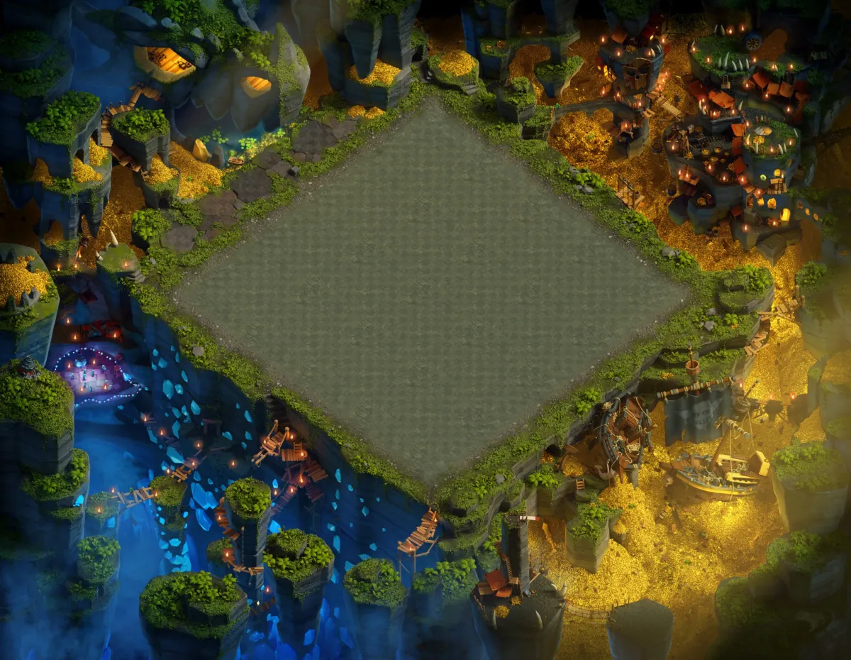 The Goblin Caves Scenery in Clash of Clans. 