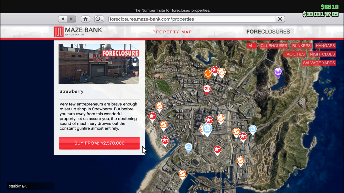 The Salvage Yard location in GTA 5 Online