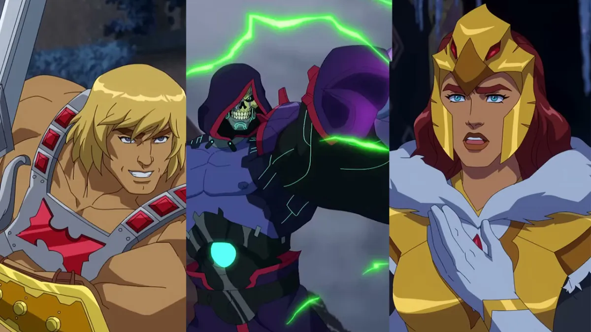He-Man, Skeletor and Teela from the Masters of the Universe: Revolution series. 