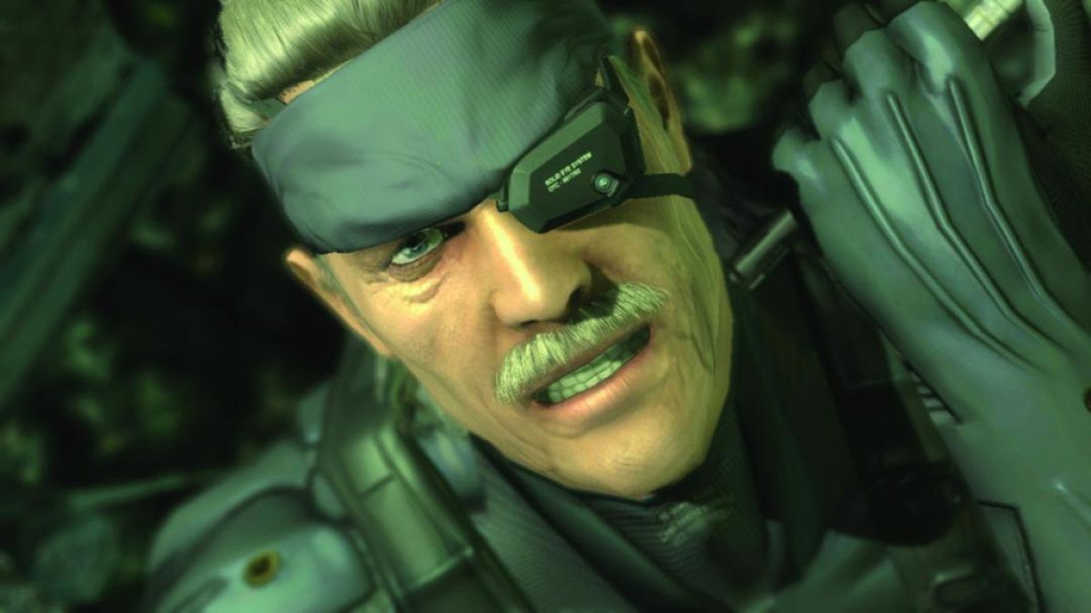 Snake in Metal Gear Solid 4. This image is part of an article about how to unlock the Solid Snake skin in Fortnite.