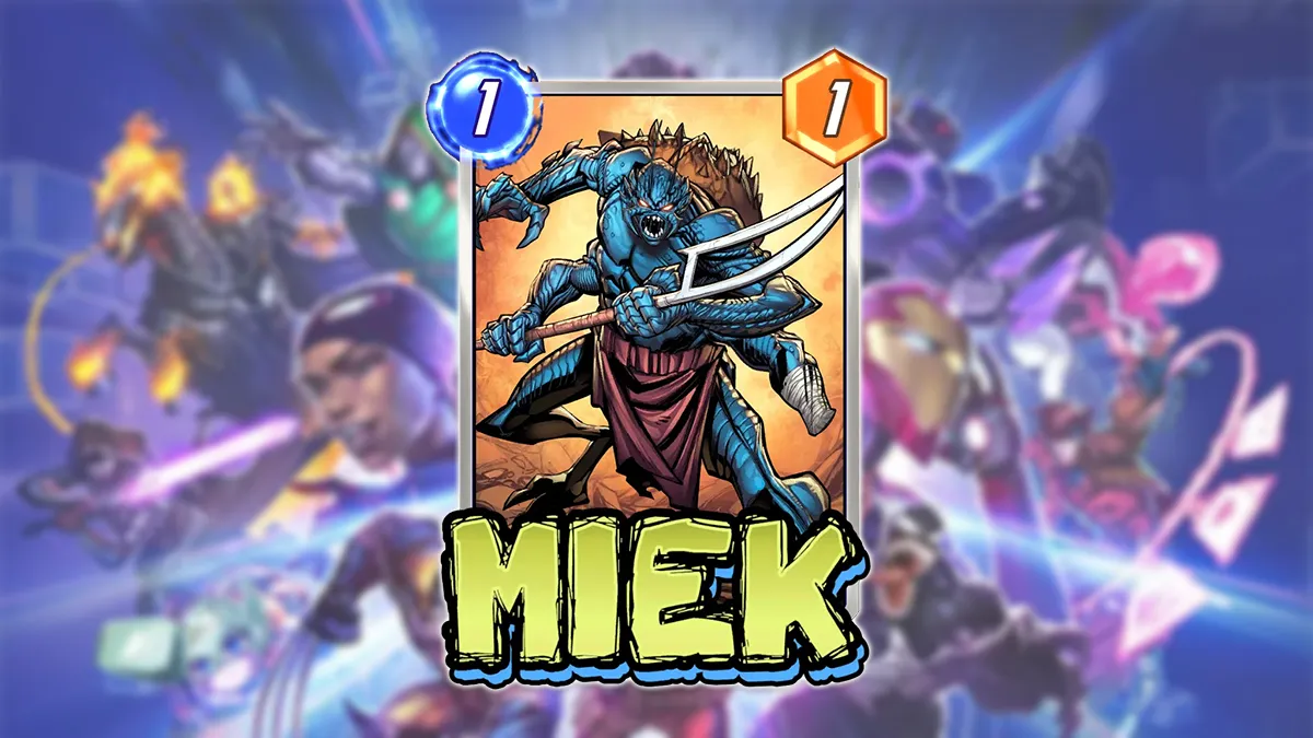 Miek in Marvel Snap. This image is part of an article about the best Miek decks in Marvel Snap.