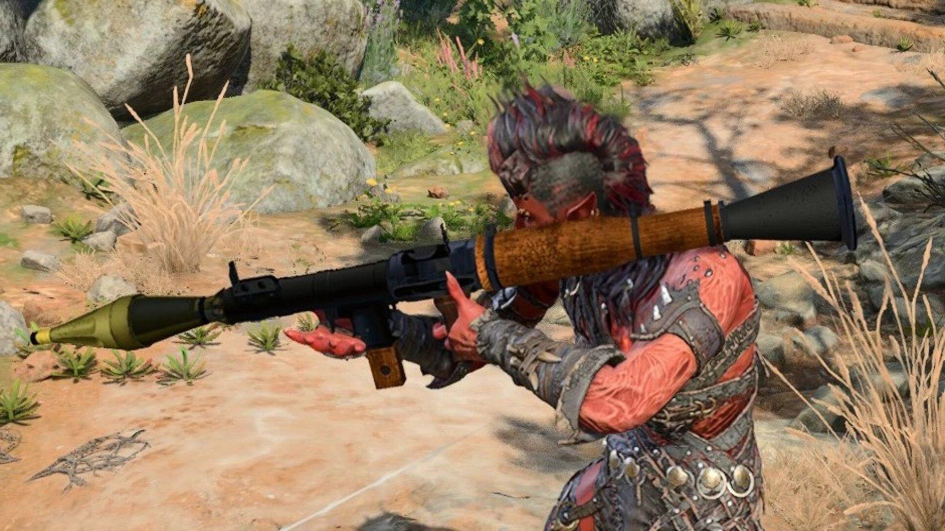 A Rocket Launcher in Baldur's Gate 3.