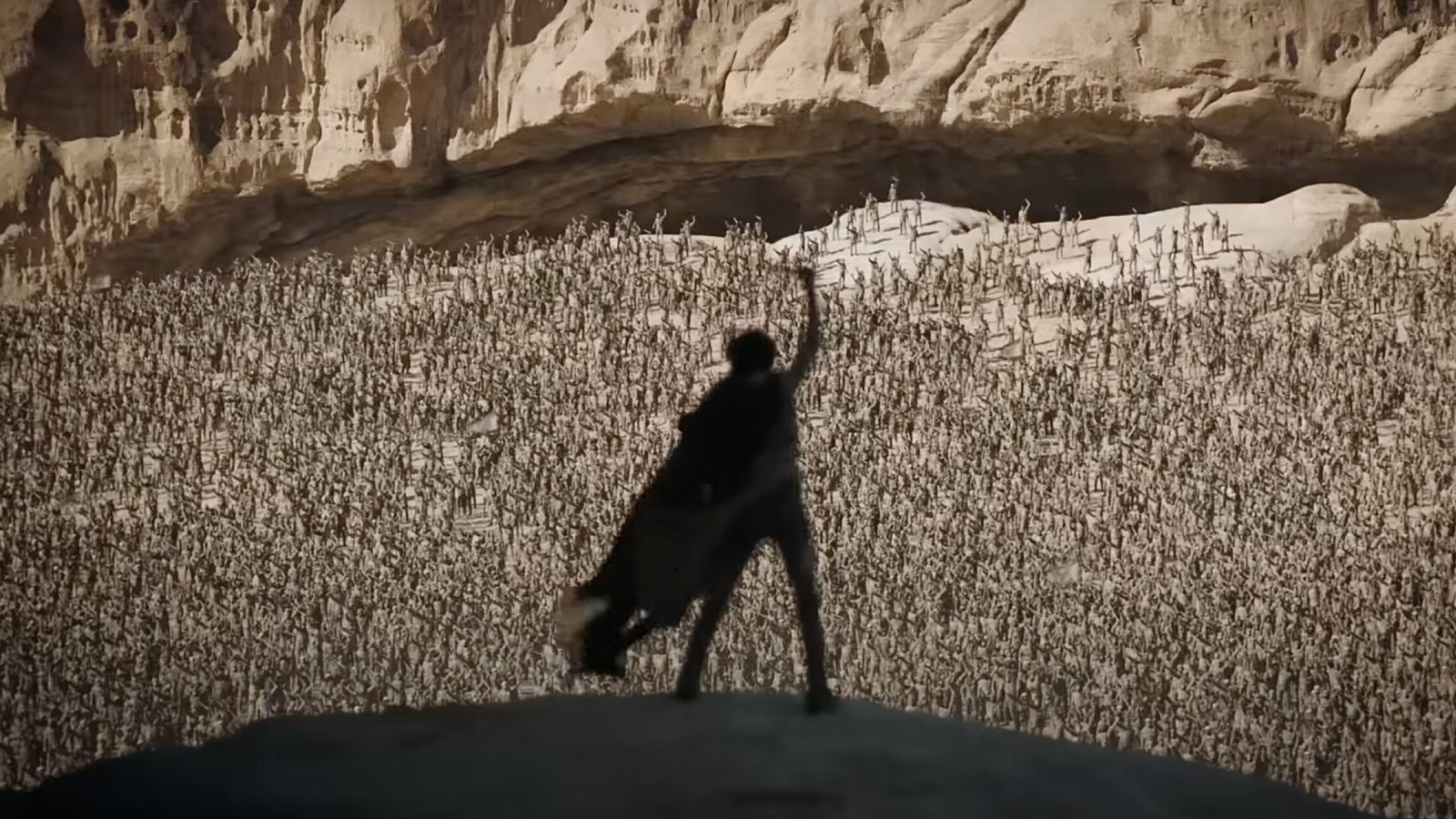 Paul Atreides and the Fremen army in Dune: Part Two