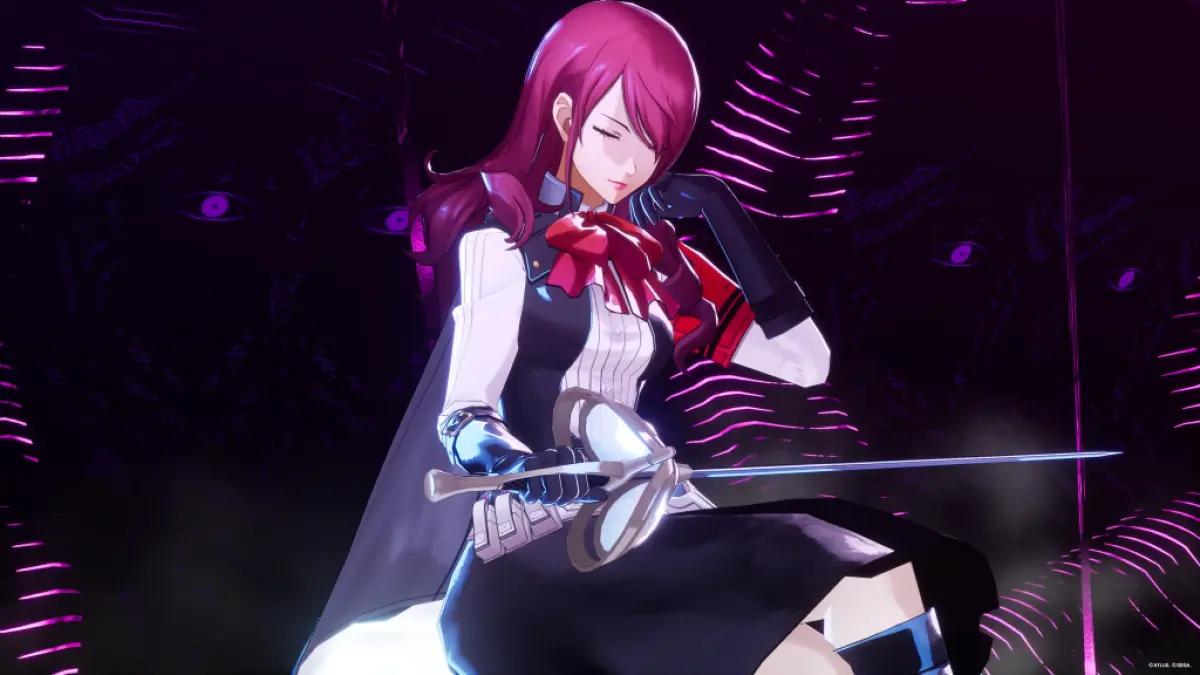 A woman holding a sword. This image is part of an article about All Persona 3 Reload Party Members, Ranked
