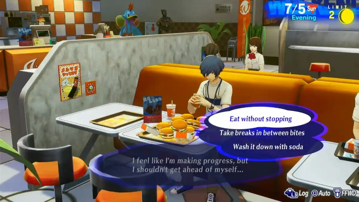 taking on the big eater challenge in persona 3 reload