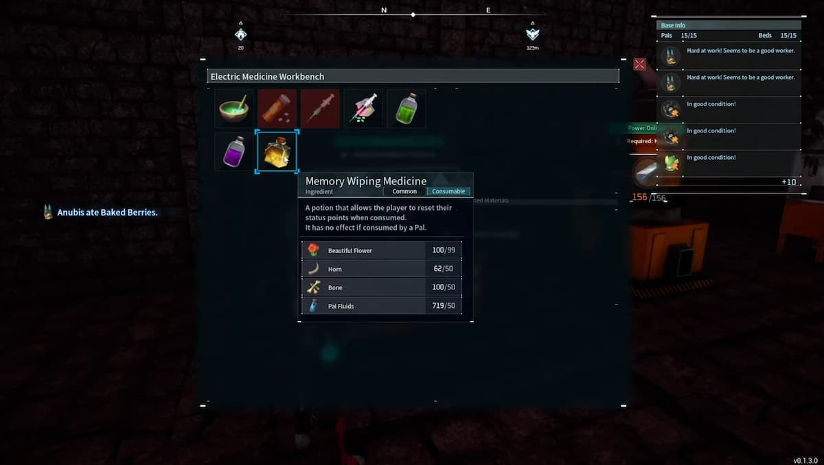respec stats in palworld