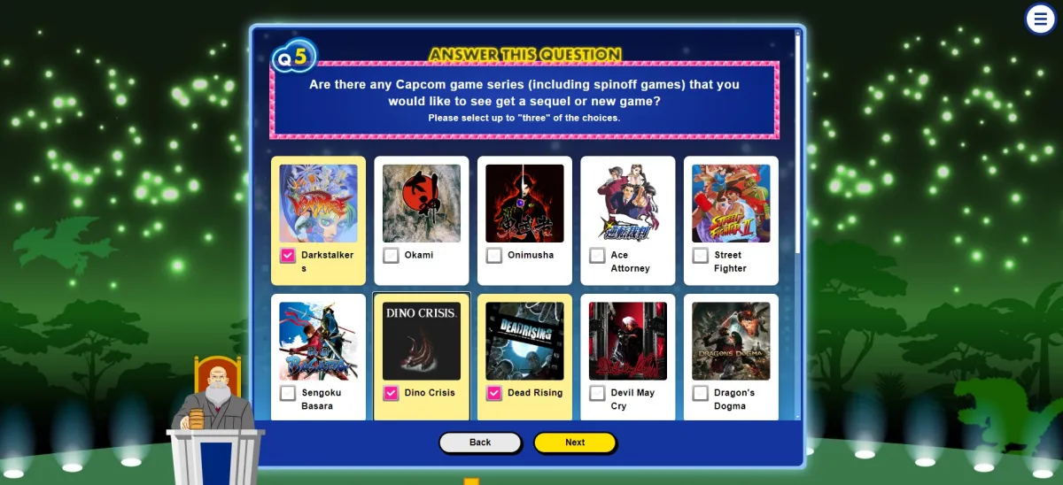 A Capcom Questionnaire that features Dead Rising. 