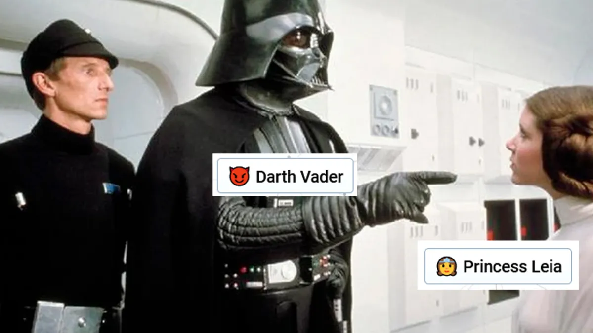 Darth Vader and Princess Leia, labelled with Infinite Craft labels.