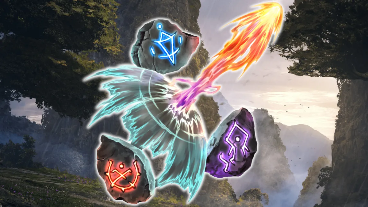 The elements in Last Epoch. This image is part of an article about the best Mage mastery and builds in Last Epoch.