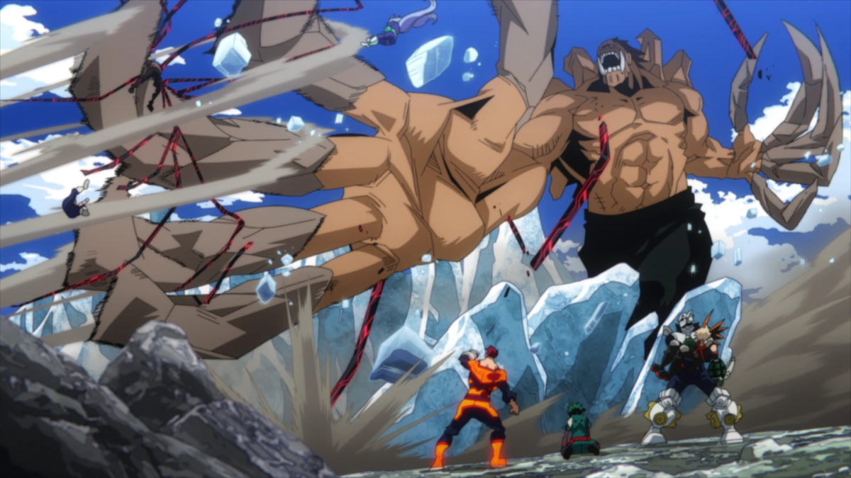 A giant monster in MHA. This image is part of an article about all the major My Hero Academia (MHA) arcs, ranked from worst to best.