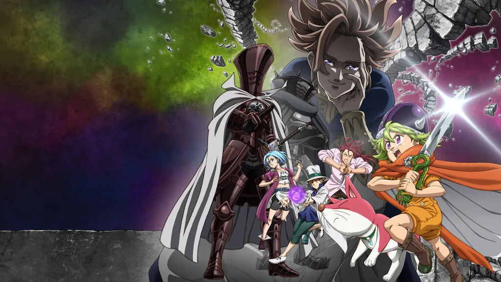 Key art for Seven Deadly Sins: Four Knights of the Apocalypse. This image is part of an article about all the English dub actors and the cast list for Seven Deadly Sins: Four Knight of the Apocalypse. 