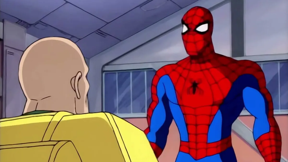 Spider-Man talking to Professor X in an article about X-Men '97