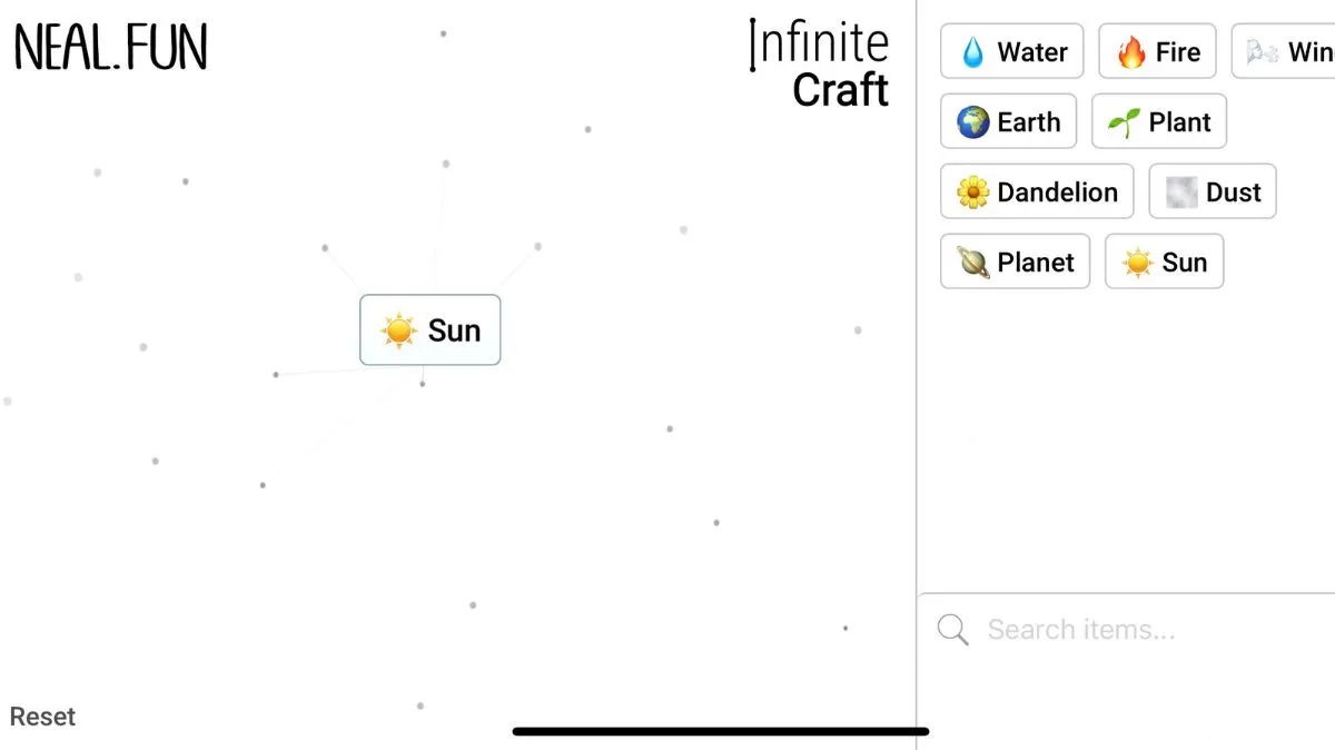 How to Make Sun in Infinite Craft.