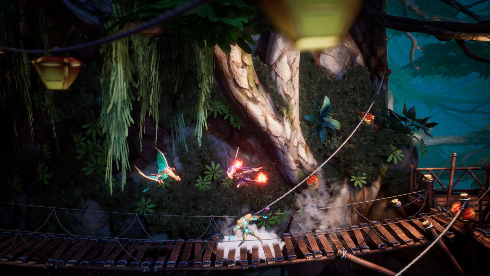 zau attacking several enemies on a bridge