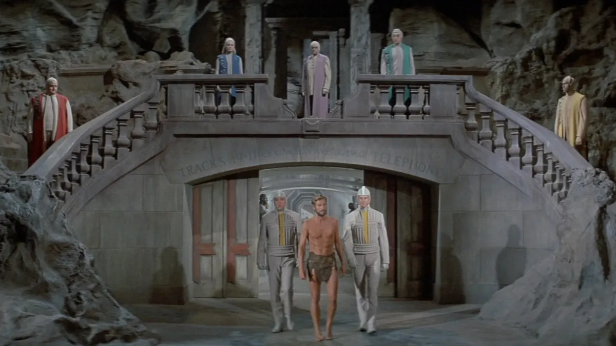 People walking in Beneath the Planet of the Apes. This image is part of an article about every Planet of the Apes movie, ranked from worst to best.