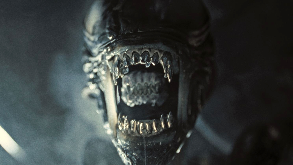 A close-up of an Xenomorph's mouth in Alien: Romulus