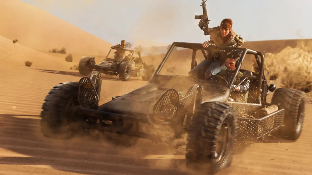Character driving vehicles.  This image is part of an article about Call of Duty 2024 Is the Series’ Most Crucial Installment in Half a Decade