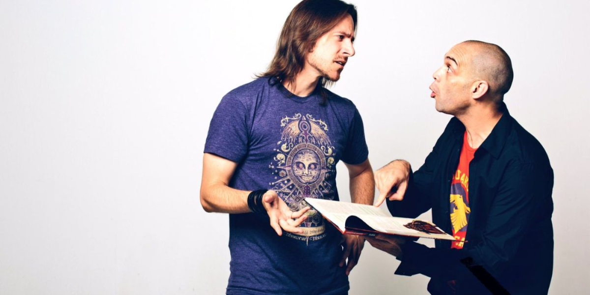 Matthew Mercer and Orion Acaba. This image is part of an article about why did Orion leave Critical Role.
