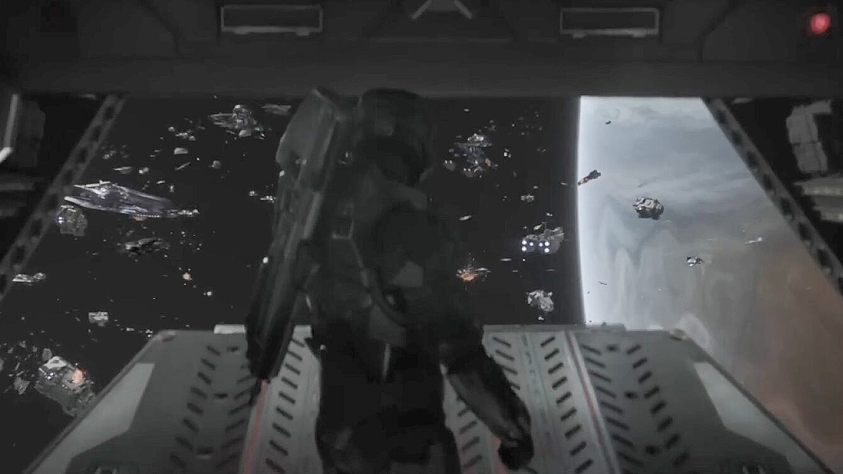 The Master Chief on a UNSC ship's ramp in Halo Season 2, Episode 8