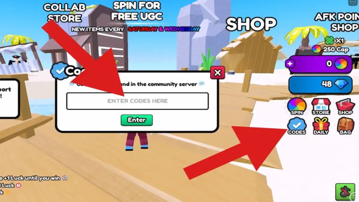 How to redeem codes in Spin for Free UGC