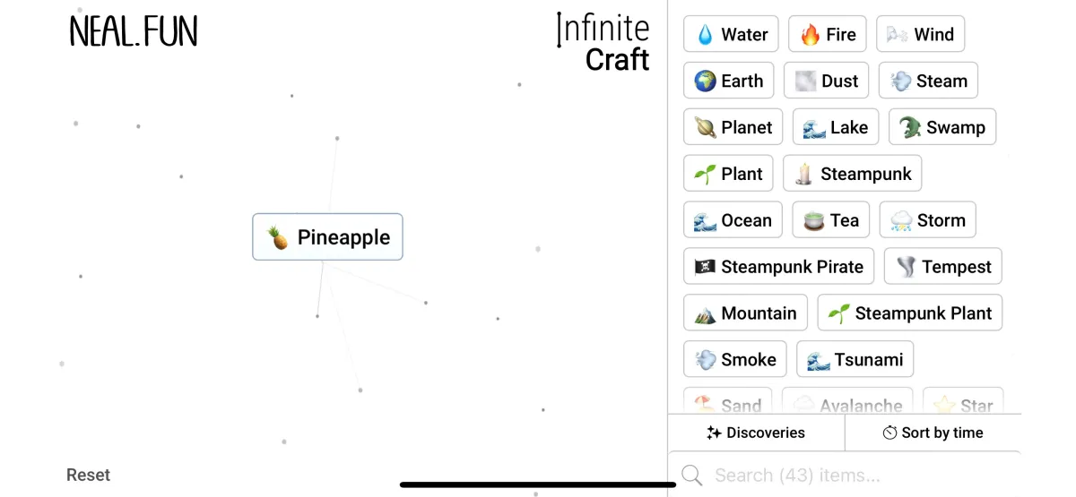 Pineapple in Infinite Craft.