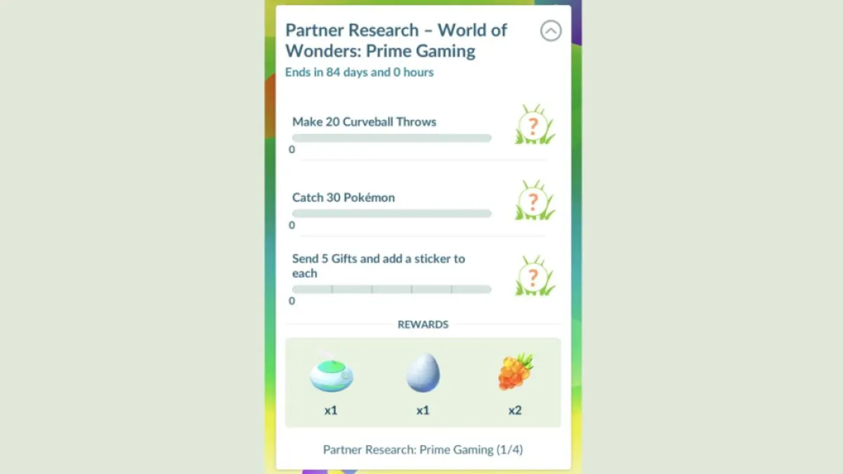 Partner Research Prime Gaming Pokemon GO Screenshot