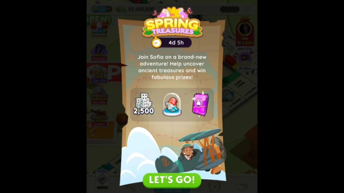 Spring Treasures Rewards Monopoly GO
