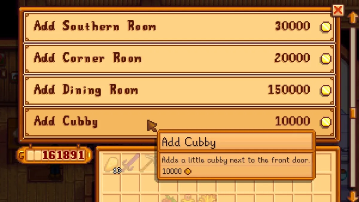 Stardew Valley 1.6 Cubby Expansion