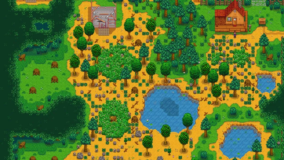 Map of the Forest Farm layout in Stardew Valley