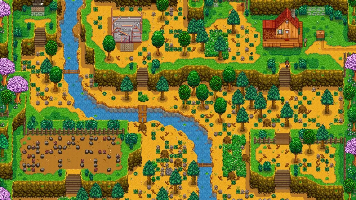 Map of the Stardew Valley Hilltop Farm layout