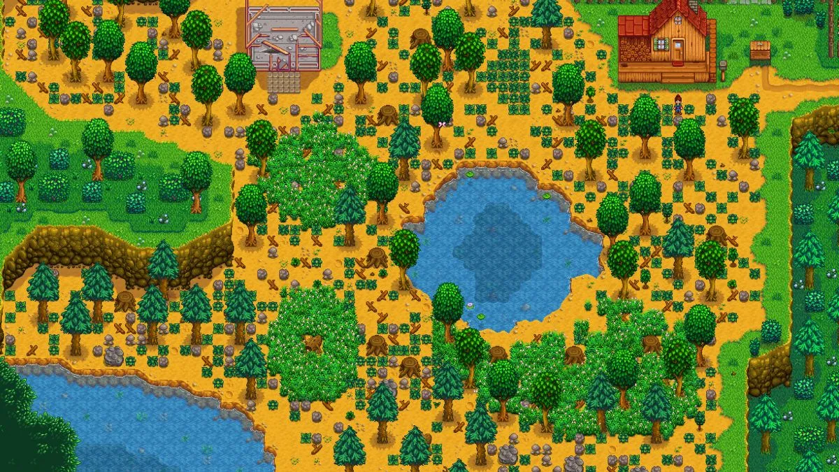 Map of the Stardew Valley Wilderness Farm layout