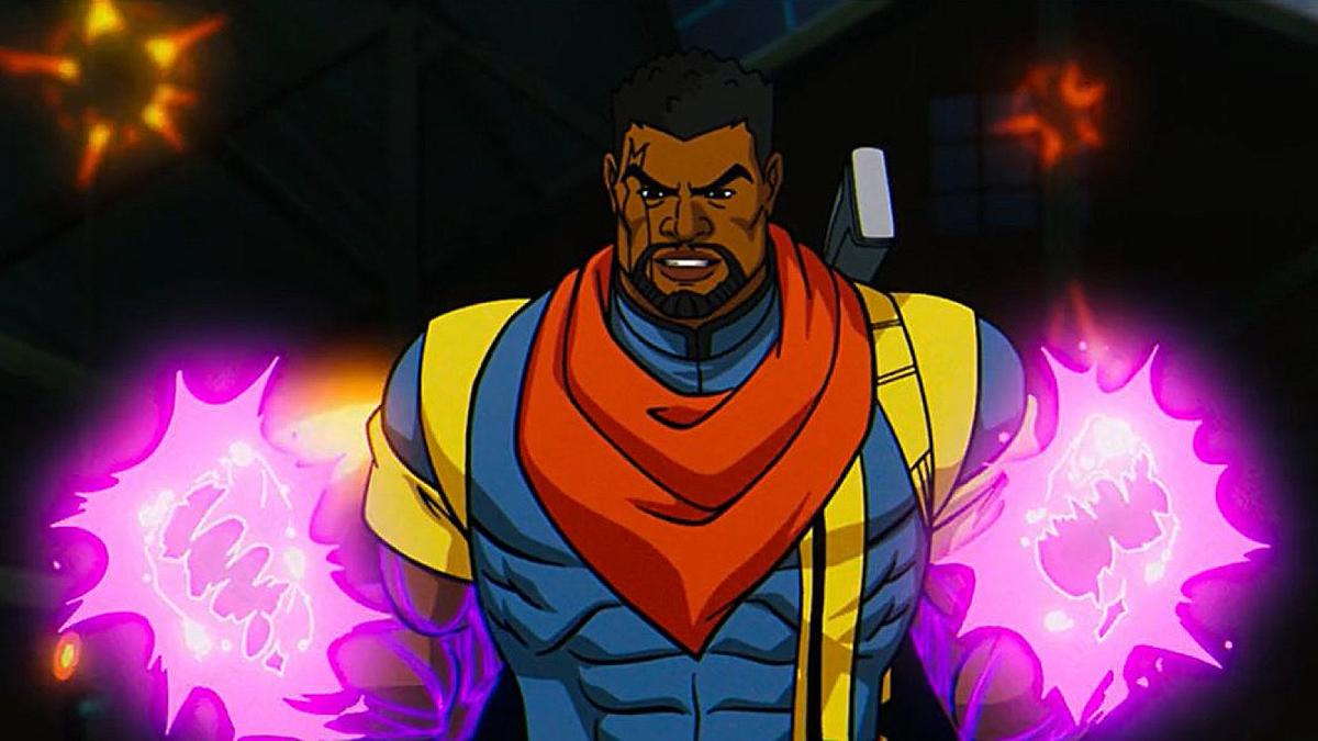 Bishop with pink, glowing fists in Disney+ series X-Men '97