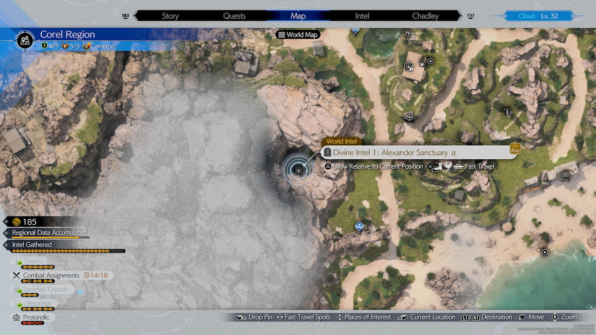 map view of first divine sanctuary in Corel