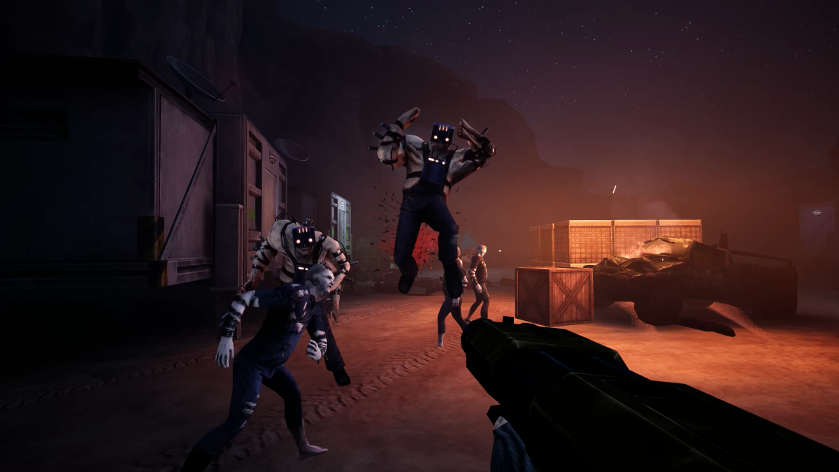 An action shot from the upcoming FPS Phantom Fury