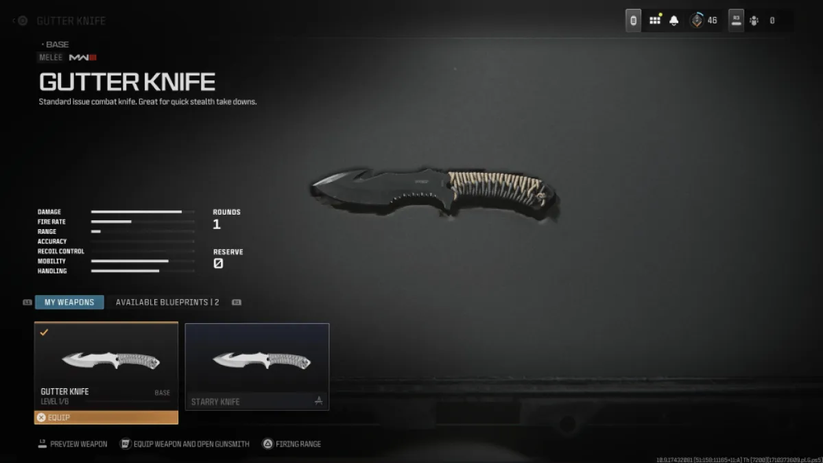 Gutter Knife. This image is part of an article about all mw3 camo challenges.
